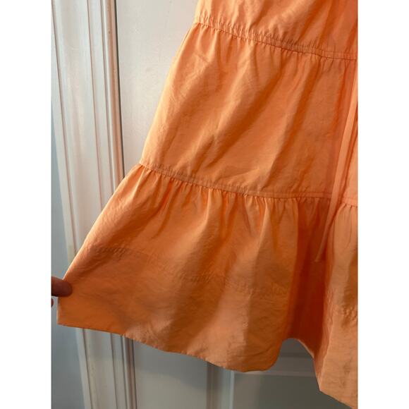 A.L.C. Lucca Coral Ruffle Tiered Mini Dress With Plunge Neckline Size 2 - Picture 9 of 11